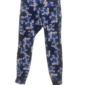 OLD NAVY ACTIVE GO DRY CROPPED LEGGINGS PANTS FLORAL MEDIUM